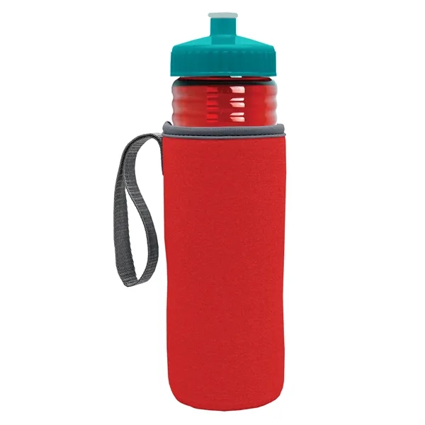 24 oz. Sports Bottle & Caddy - Push-Pull Lid... from ASI 40480 Koozie Group