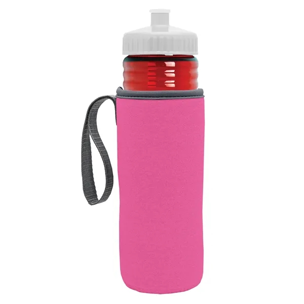 24 oz. Sports Bottle & Caddy - Push-Pull Lid... from ASI 40480 Koozie Group