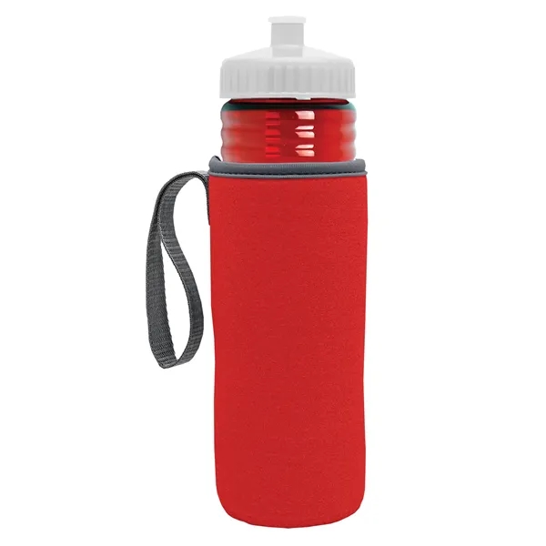 24 oz. Sports Bottle & Caddy - Push-Pull Lid... from ASI 40480 Koozie Group