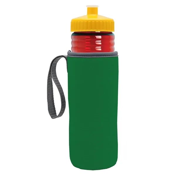 24 oz. Sports Bottle & Caddy - Push-Pull Lid... from ASI 40480 Koozie Group