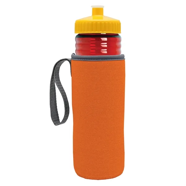 24 oz. Sports Bottle & Caddy - Push-Pull Lid... from ASI 40480 Koozie Group