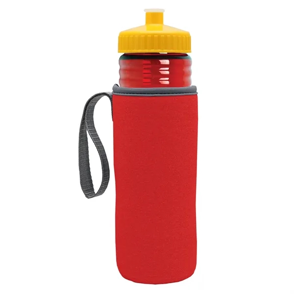 24 oz. Sports Bottle & Caddy - Push-Pull Lid... from ASI 40480 Koozie Group
