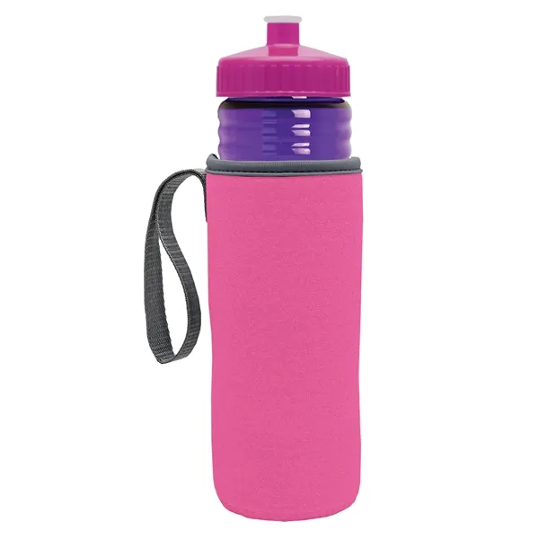 24 oz. Sports Bottle & Caddy - Push-Pull Lid... from ASI 40480 Koozie Group