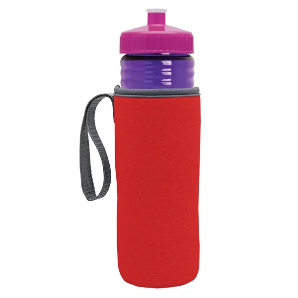24 oz. Sports Bottle & Caddy - Push-Pull Lid... from ASI 40480 Koozie Group