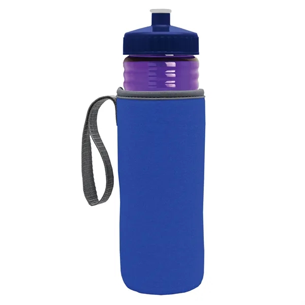 24 oz. Sports Bottle & Caddy - Push-Pull Lid... from ASI 40480 Koozie Group