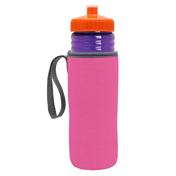24 oz. Sports Bottle & Caddy - Push-Pull Lid... from ASI 40480 Koozie Group