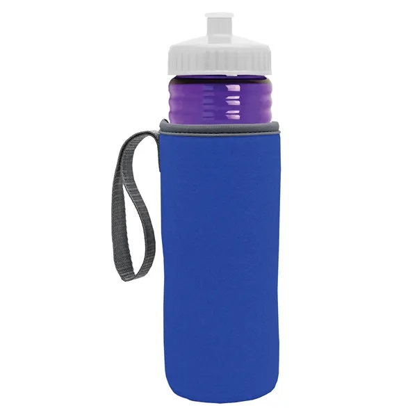 24 oz. Sports Bottle & Caddy - Push-Pull Lid... from ASI 40480 Koozie Group