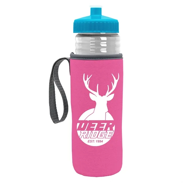 24 oz. Sports Bottle & Caddy - Push-Pull Lid... from ASI 40480 Koozie Group