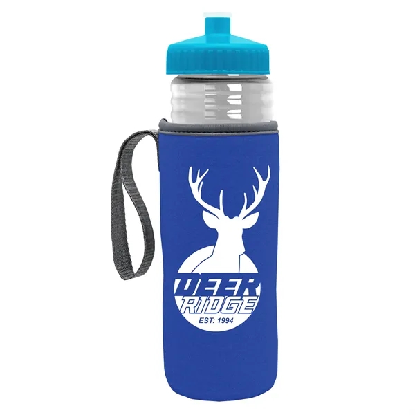 24 oz. Sports Bottle & Caddy - Push-Pull Lid... from ASI 40480 Koozie Group