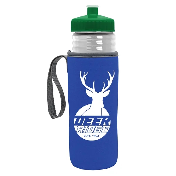 24 oz. Sports Bottle & Caddy - Push-Pull Lid... from ASI 40480 Koozie Group
