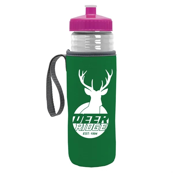 24 oz. Sports Bottle & Caddy - Push-Pull Lid... from ASI 40480 Koozie Group