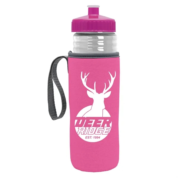 24 oz. Sports Bottle & Caddy - Push-Pull Lid... from ASI 40480 Koozie Group
