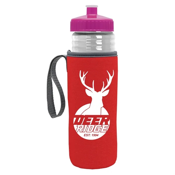 24 oz. Sports Bottle & Caddy - Push-Pull Lid... from ASI 40480 Koozie Group