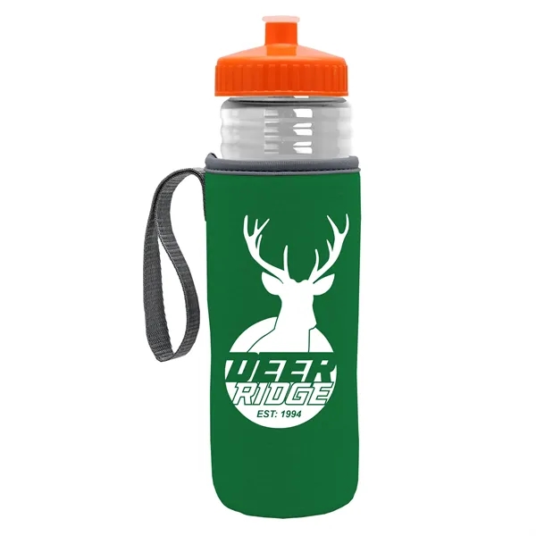 24 oz. Sports Bottle & Caddy - Push-Pull Lid... from ASI 40480 Koozie Group