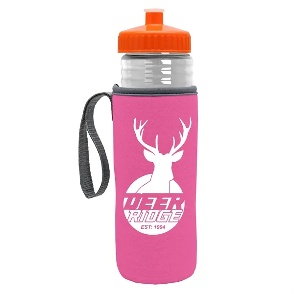 24 oz. Sports Bottle & Caddy - Push-Pull Lid... from ASI 40480 Koozie Group