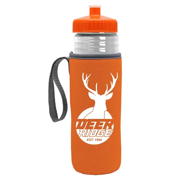 24 oz. Sports Bottle & Caddy - Push-Pull Lid... from ASI 40480 Koozie Group