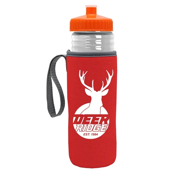 24 oz. Sports Bottle & Caddy - Push-Pull Lid... from ASI 40480 Koozie Group