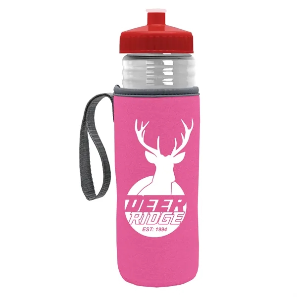 24 oz. Sports Bottle & Caddy - Push-Pull Lid... from ASI 40480 Koozie Group