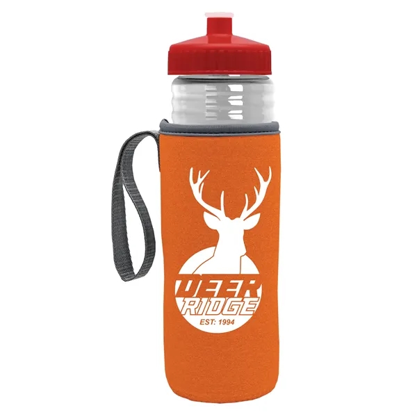 24 oz. Sports Bottle & Caddy - Push-Pull Lid... from ASI 40480 Koozie Group