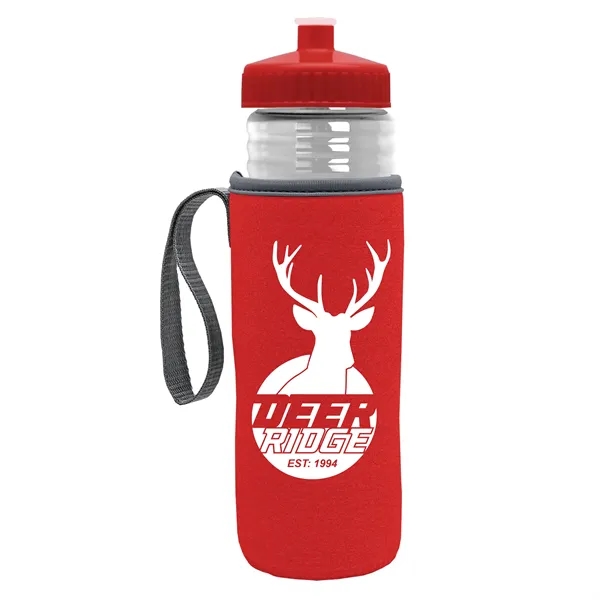 24 oz. Sports Bottle & Caddy - Push-Pull Lid... from ASI 40480 Koozie Group