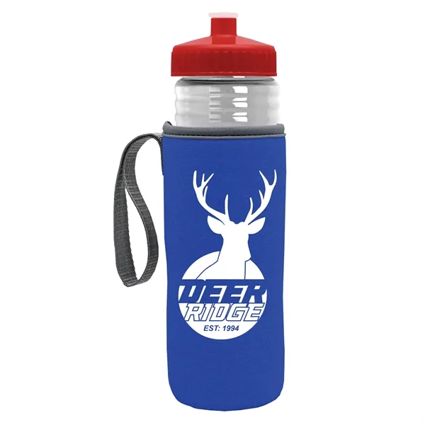 24 oz. Sports Bottle & Caddy - Push-Pull Lid... from ASI 40480 Koozie Group