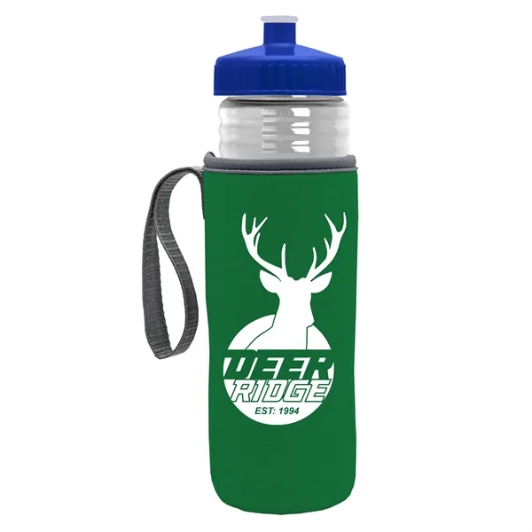 24 oz. Sports Bottle & Caddy - Push-Pull Lid... from ASI 40480 Koozie Group