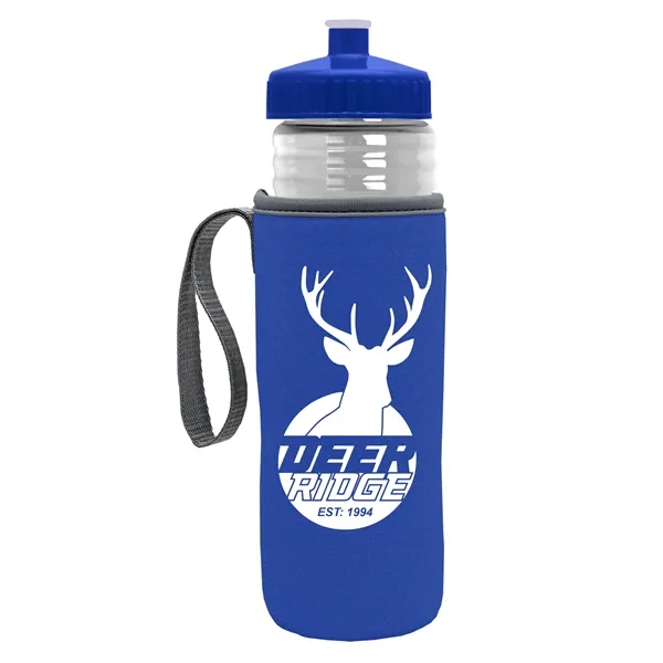 24 oz. Sports Bottle & Caddy - Push-Pull Lid... from ASI 40480 Koozie Group