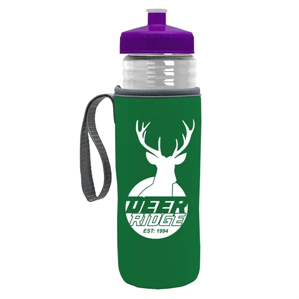 24 oz. Sports Bottle & Caddy - Push-Pull Lid... from ASI 40480 Koozie Group