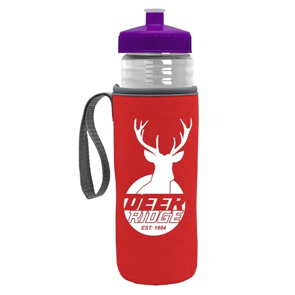 24 oz. Sports Bottle & Caddy - Push-Pull Lid... from ASI 40480 Koozie Group