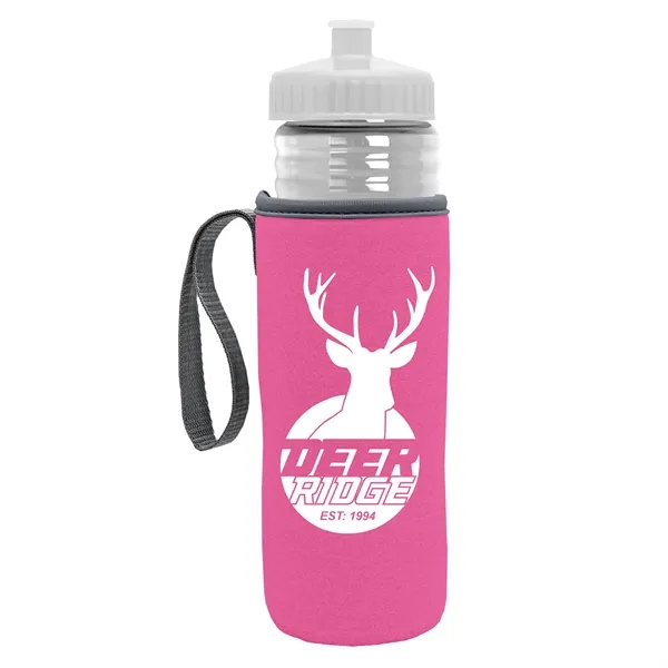 24 oz. Sports Bottle & Caddy - Push-Pull Lid... from ASI 40480 Koozie Group