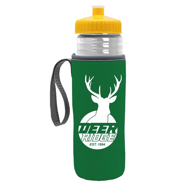 24 oz. Sports Bottle & Caddy - Push-Pull Lid... from ASI 40480 Koozie Group