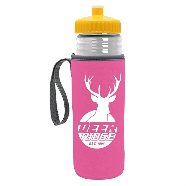 24 oz. Sports Bottle & Caddy - Push-Pull Lid... from ASI 40480 Koozie Group