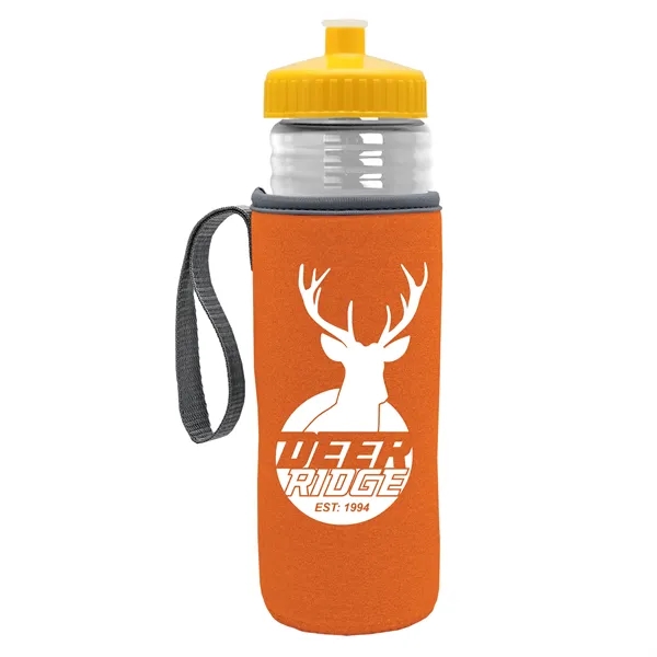 24 oz. Sports Bottle & Caddy - Push-Pull Lid... from ASI 40480 Koozie Group