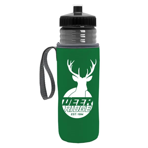 24 oz. Sports Bottle & Caddy - Push-Pull Lid... from ASI 40480 Koozie Group