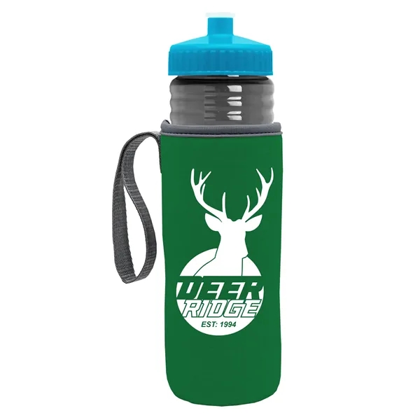 24 oz. Sports Bottle & Caddy - Push-Pull Lid... from ASI 40480 Koozie Group