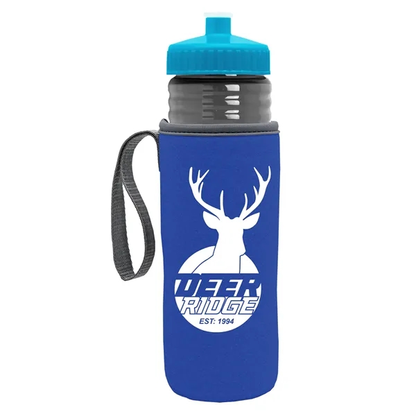 24 oz. Sports Bottle & Caddy - Push-Pull Lid... from ASI 40480 Koozie Group