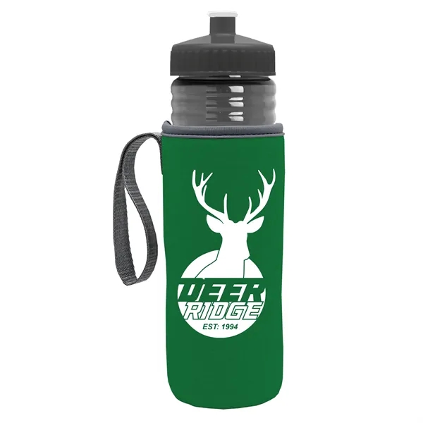 24 oz. Sports Bottle & Caddy - Push-Pull Lid... from ASI 40480 Koozie Group