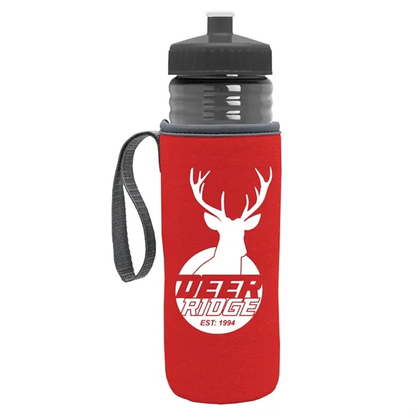 24 oz. Sports Bottle & Caddy - Push-Pull Lid... from ASI 40480 Koozie Group