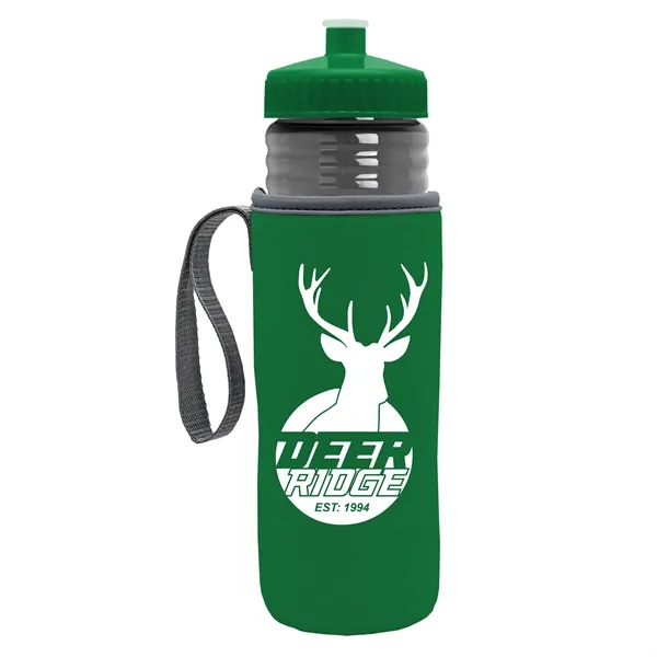 24 oz. Sports Bottle & Caddy - Push-Pull Lid... from ASI 40480 Koozie Group