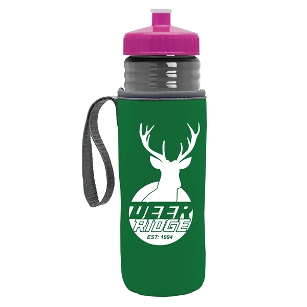24 oz. Sports Bottle & Caddy - Push-Pull Lid... from ASI 40480 Koozie Group