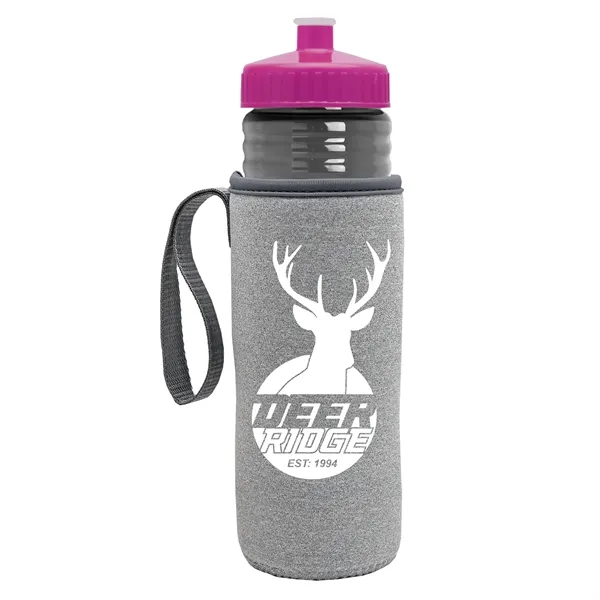 24 oz. Sports Bottle & Caddy - Push-Pull Lid... from ASI 40480 Koozie Group
