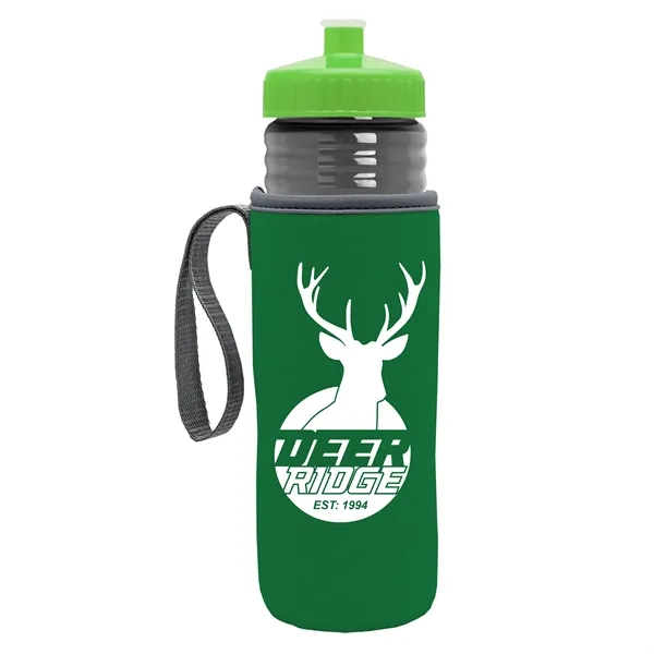 24 oz. Sports Bottle & Caddy - Push-Pull Lid... from ASI 40480 Koozie Group