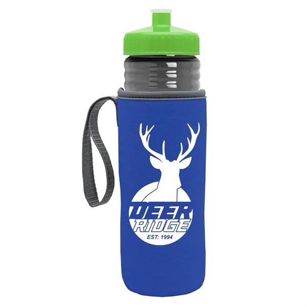 24 oz. Sports Bottle & Caddy - Push-Pull Lid... from ASI 40480 Koozie Group
