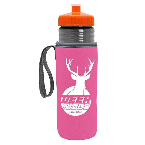 24 oz. Sports Bottle & Caddy - Push-Pull Lid... from ASI 40480 Koozie Group