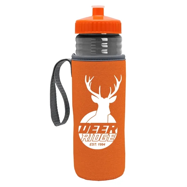 24 oz. Sports Bottle & Caddy - Push-Pull Lid... from ASI 40480 Koozie Group