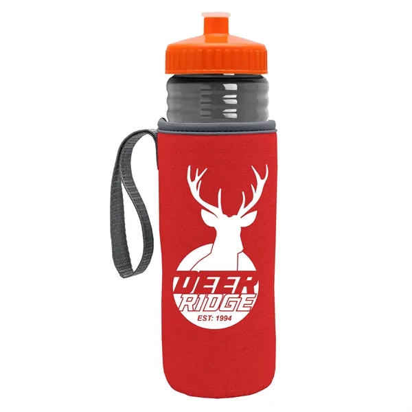 24 oz. Sports Bottle & Caddy - Push-Pull Lid... from ASI 40480 Koozie Group
