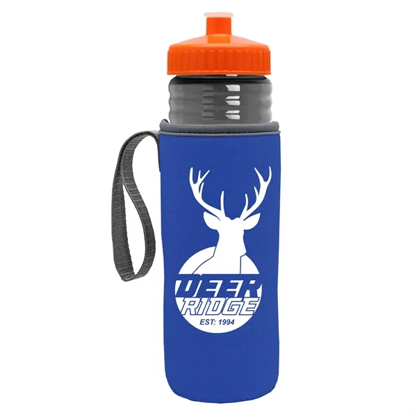 24 oz. Sports Bottle & Caddy - Push-Pull Lid... from ASI 40480 Koozie Group