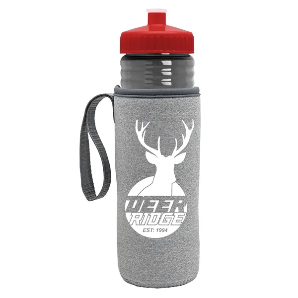 24 oz. Sports Bottle & Caddy - Push-Pull Lid... from ASI 40480 Koozie Group