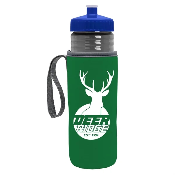 24 oz. Sports Bottle & Caddy - Push-Pull Lid... from ASI 40480 Koozie Group