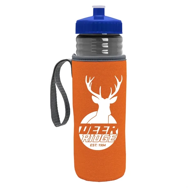 24 oz. Sports Bottle & Caddy - Push-Pull Lid... from ASI 40480 Koozie Group